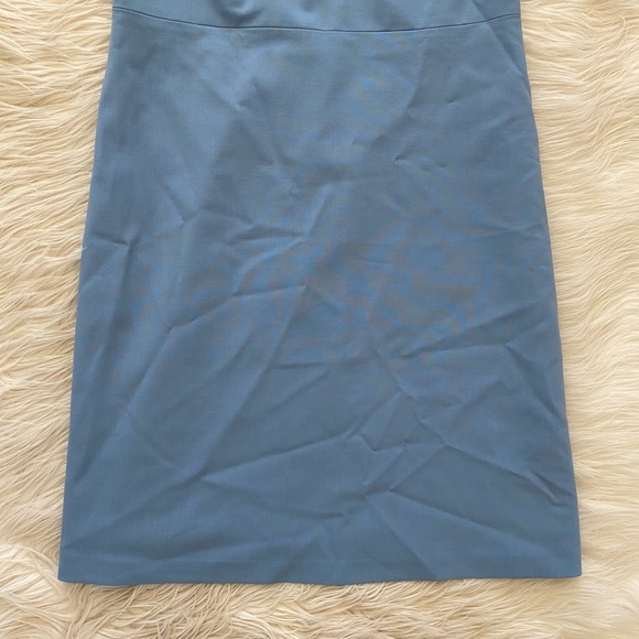 Theory Blue Gray Virgin Wool Crepe Fabric Sleeveless A-Line Raneid Dress - Picture 4 of 11